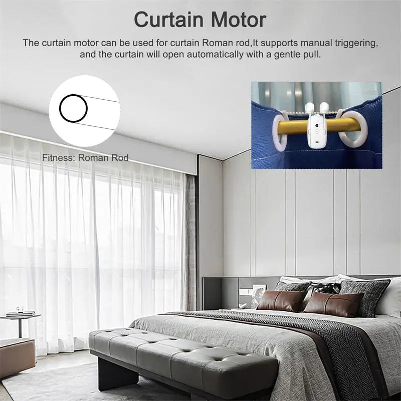 Smart Electric Curtain Motor (Alexa, Google Home App Voice Control)